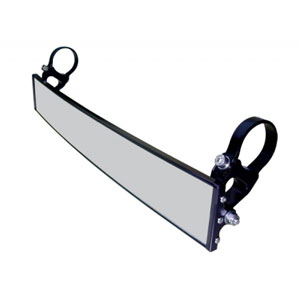 Black 17" Wide Panoramic Rearview Mirror w/ 1.5" Mount & Clamp