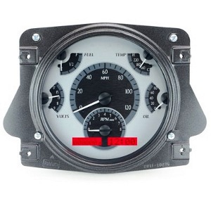 Dakota Digital Dash VHX Silver Alloy Red 66-77 Bronco / 61-66 Pickup