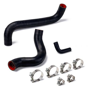 Silicone Radiator Hose Set + T-Bolt Clamps | 289 302 351W V8 | 1969-77 Ford Bronco