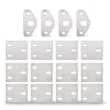 Door Hinge + Striker Shim Kit | Both Doors, Stainless | 1966-77 Ford Bronco