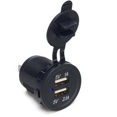 2 Port USB Round Socket for Custom Mount
