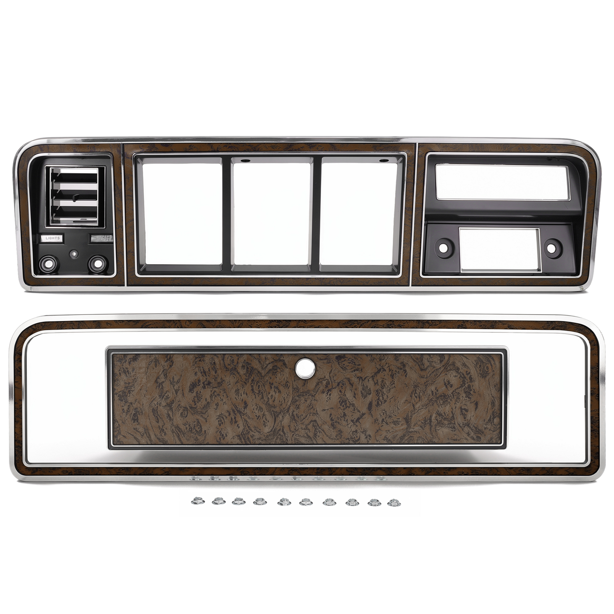 796380 02 woodgrain dash bezel trim kit ac 1978 79 bronco 1973 79 ford truck