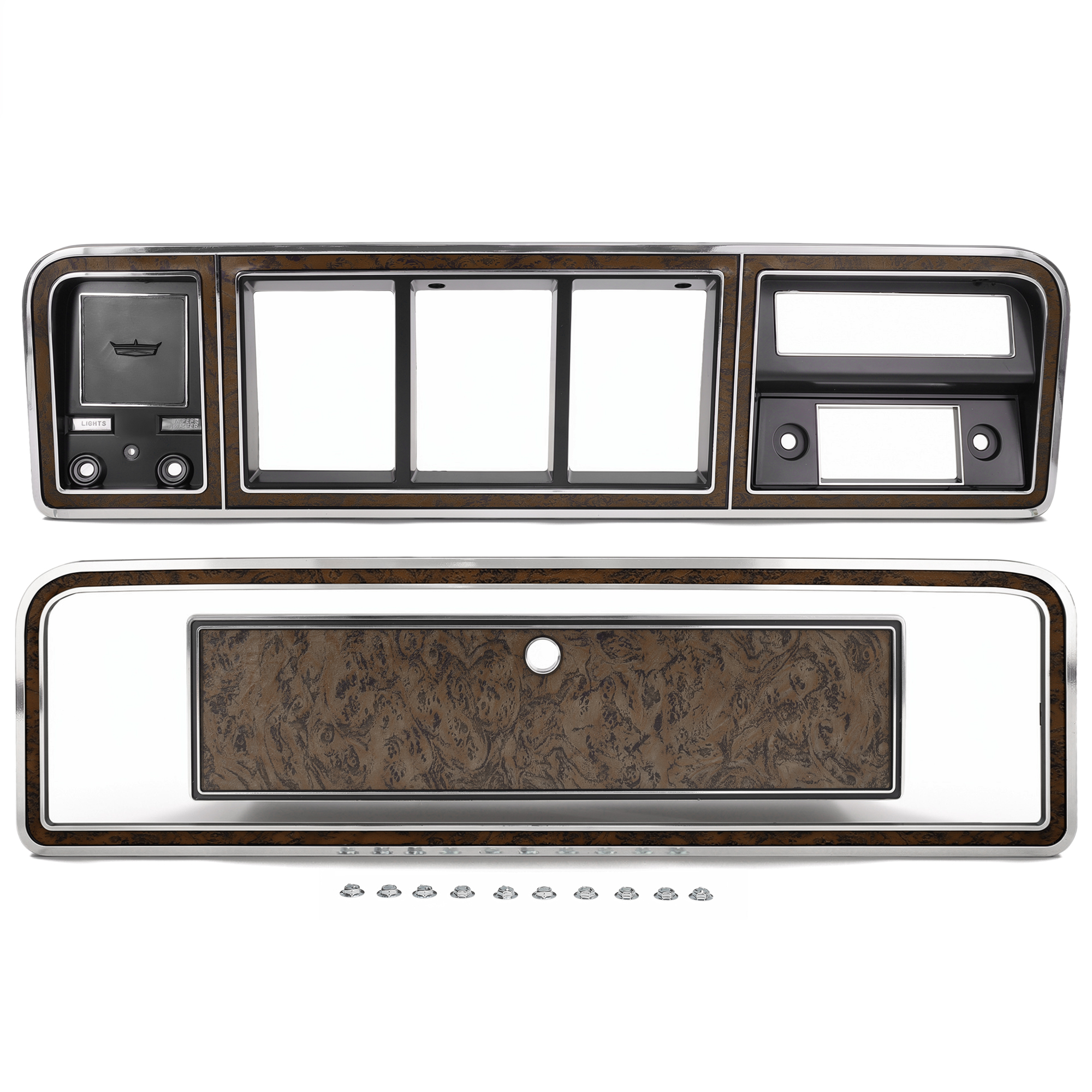 796381 02 woodgrain dash bezel trim kit non ac 1978 79 bronco 1973 79 ford truck 3