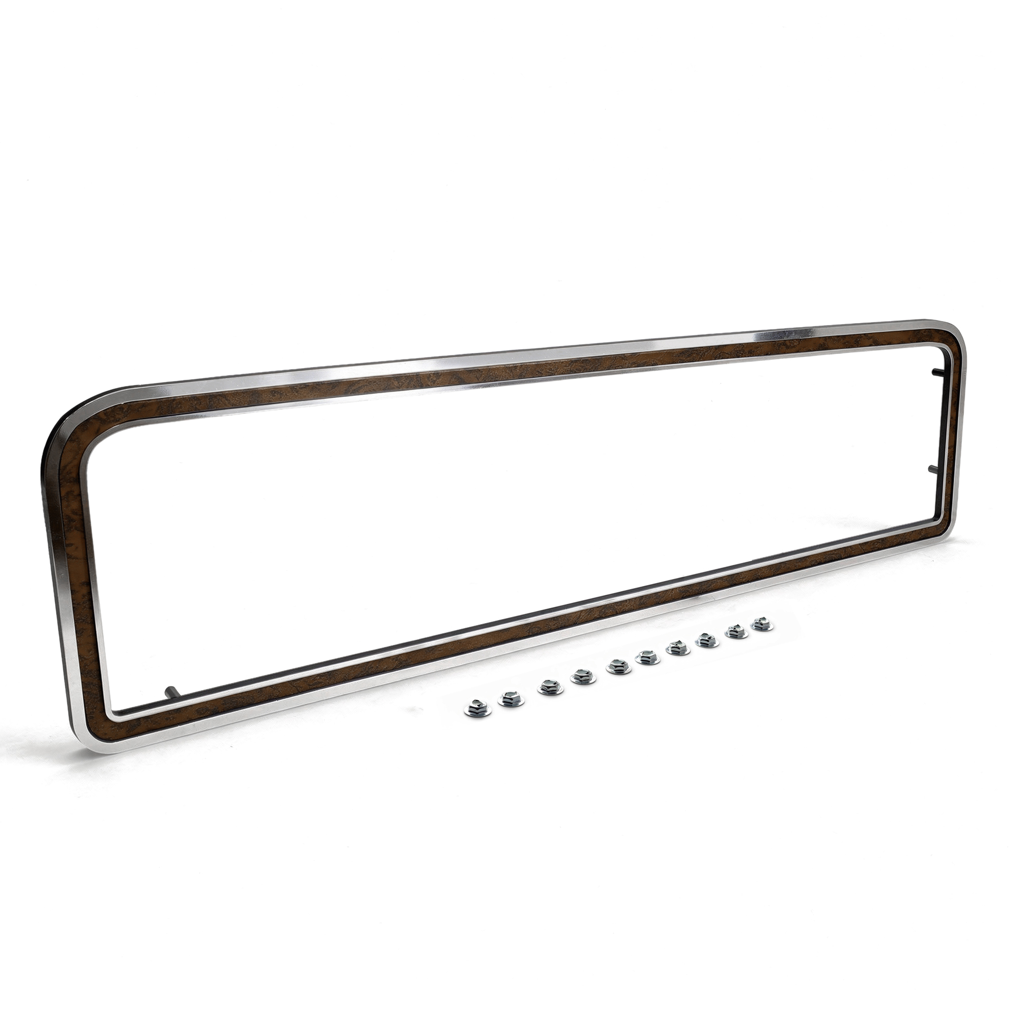 Glove Box Door Dash Trim | Chrome + Woodgrain | 1978-79 Bronco, 1973-79 Ford Truck