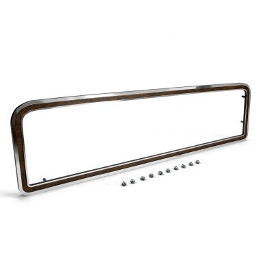 Glove Box Door Dash Trim | Chrome + Woodgrain | 1978-79 Bronco, 1973-79 Ford Truck