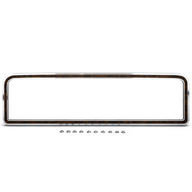 Glove Box Door Dash Trim | Chrome + Woodgrain | 1978-79 Bronco, 1973-79 Ford Truck