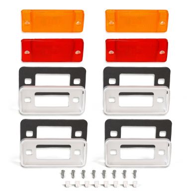 Side Marker Light Lens & Premium Billet Surround Kit | 1970-77 Ford Bronco