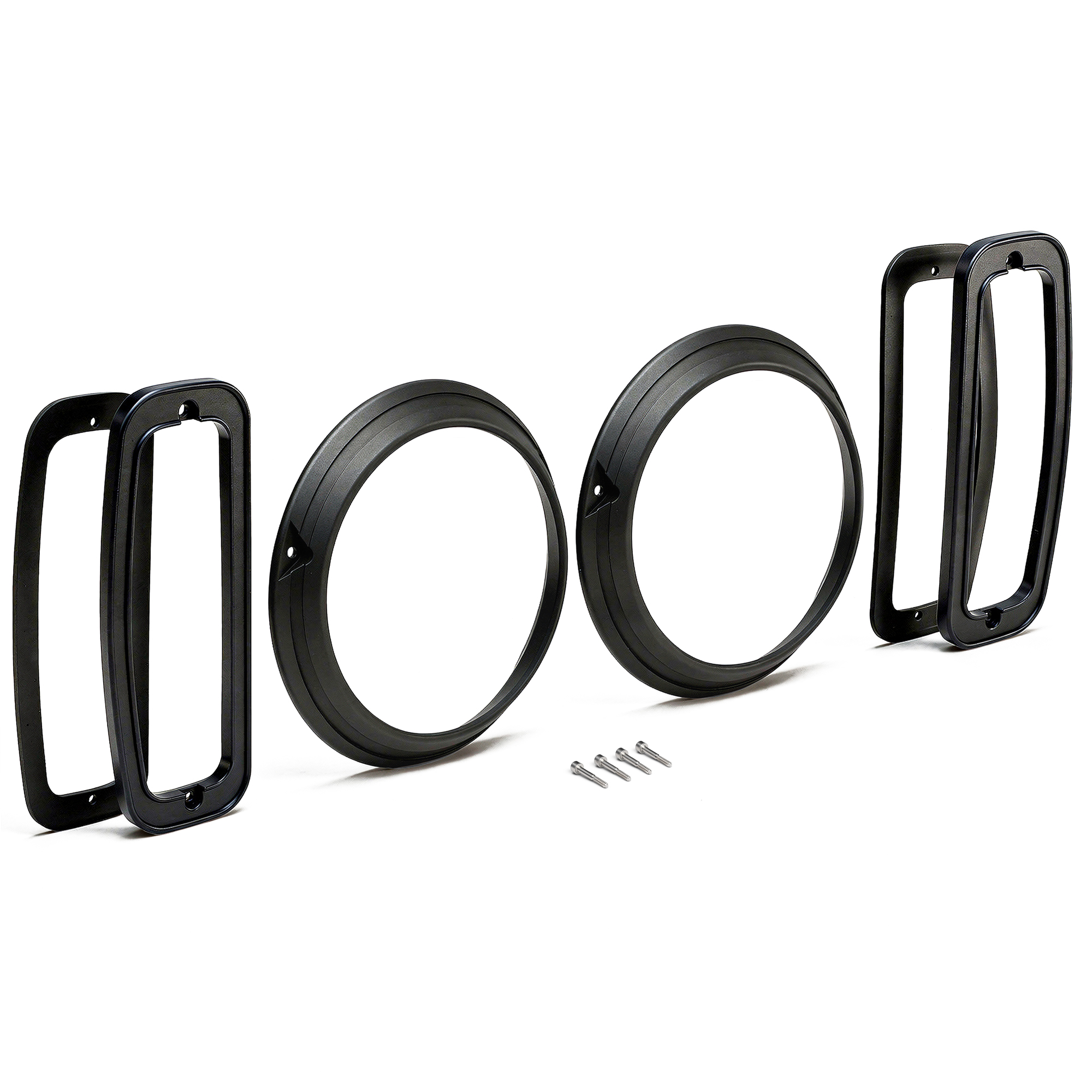 Black Billet Headlight Rings + Taillight Bezels Set | 1966-77 Ford Bronco