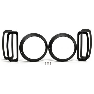 Black Billet Headlight Rings + Taillight Bezels Set | 1966-77 Ford Bronco
