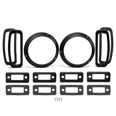 Premium Black Billet Light Bezels | Headlight, Tail Light, Side Marker | 1970-77 Ford Bronco