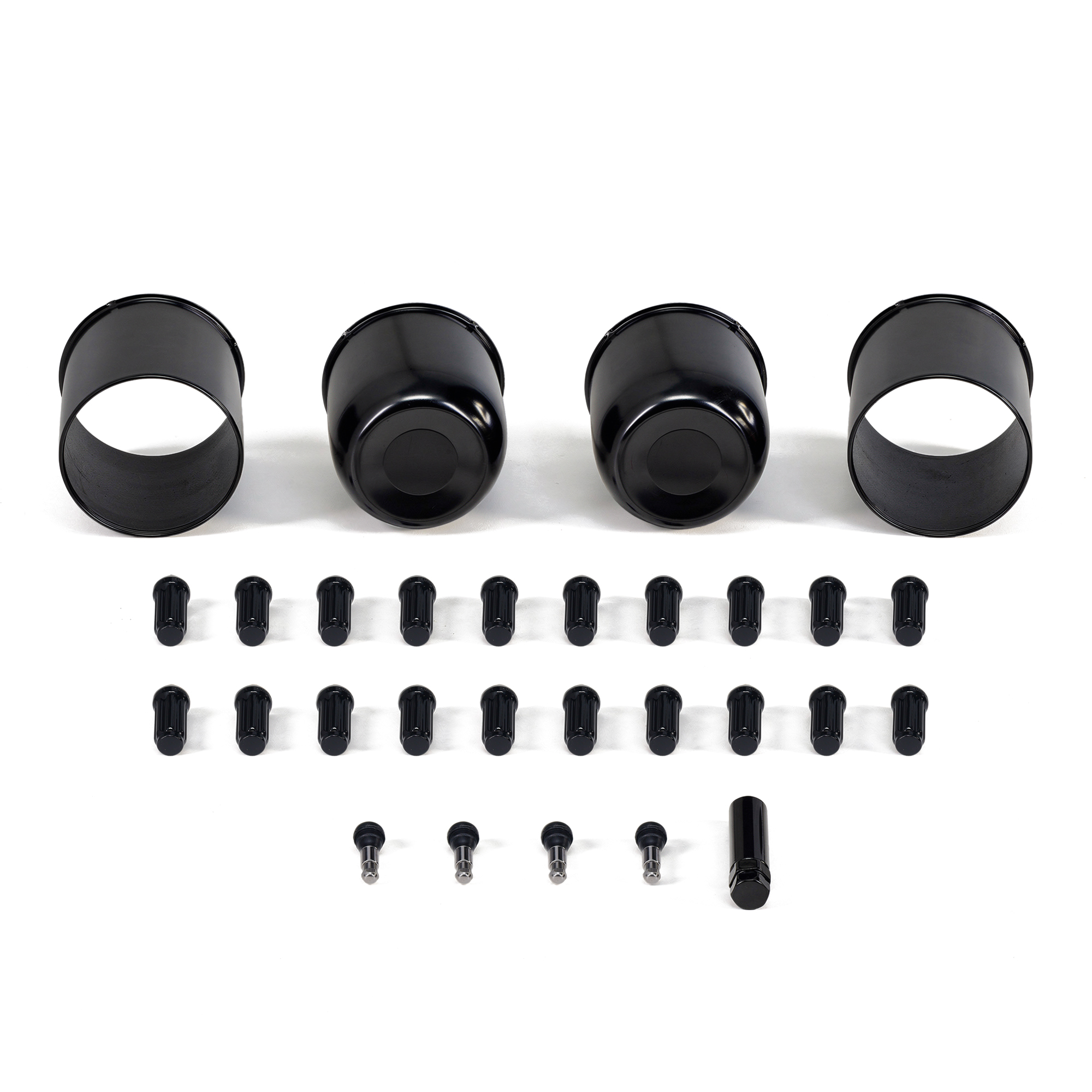 u101black 02 black wheel install kit wheel caps splined lug nuts 1966 79 bronco 1964 79 f150