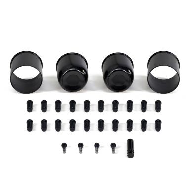 Black Wheel Install Kit | Wheel Caps + Splined Lug Nuts | 66-79 Bronco, 64-79 F150