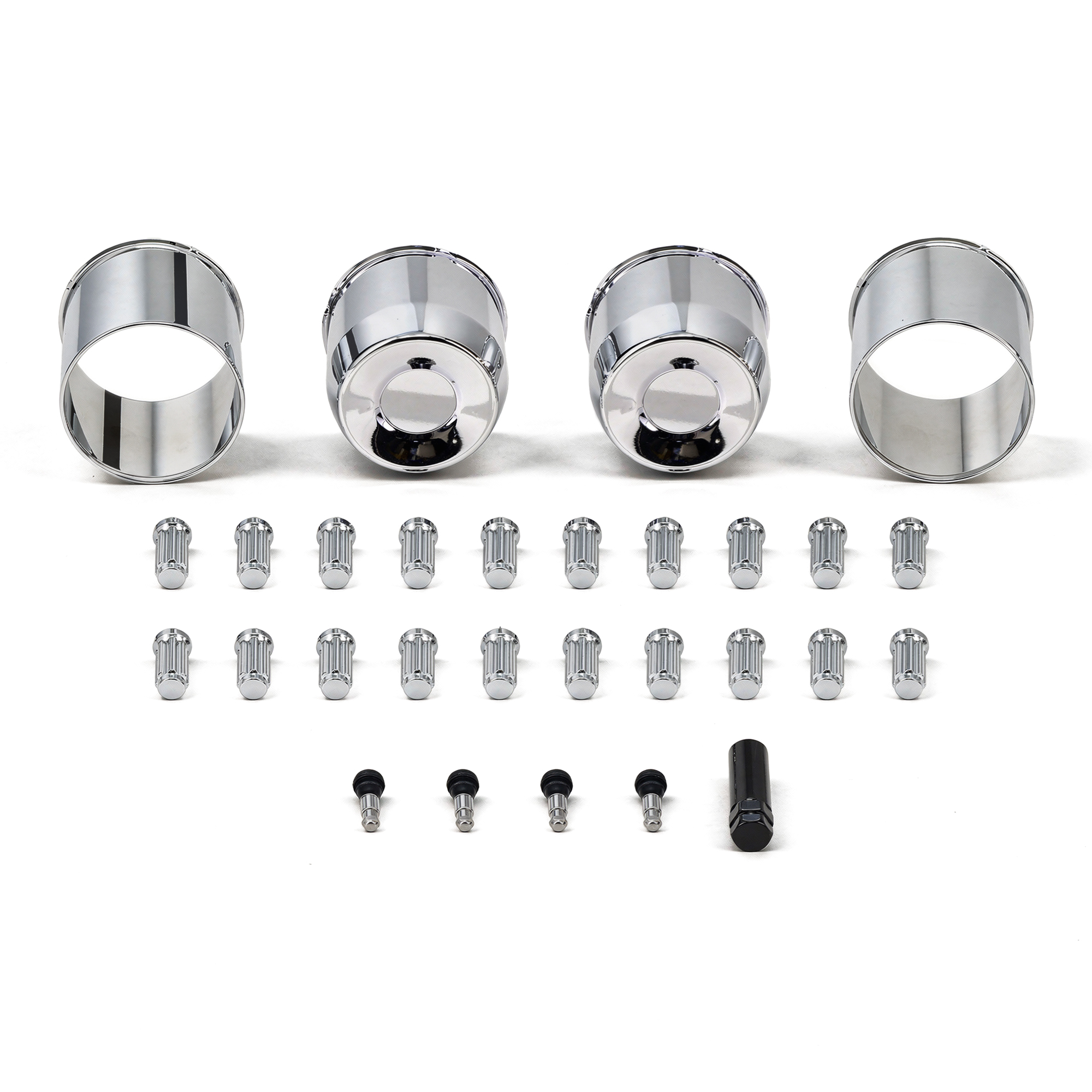u101chrome 02 chrome wheel install kit wheel caps splined lug nuts 1966 79 bronco 1964 79 f150