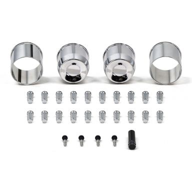 Chrome Wheel Install Kit | Wheel Caps + Splined Lug Nuts | 66-79 Bronco, 64-79 F150