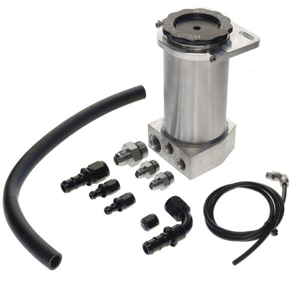 Dual Return Power Steering Pump Remote Reservoir w/Hoses