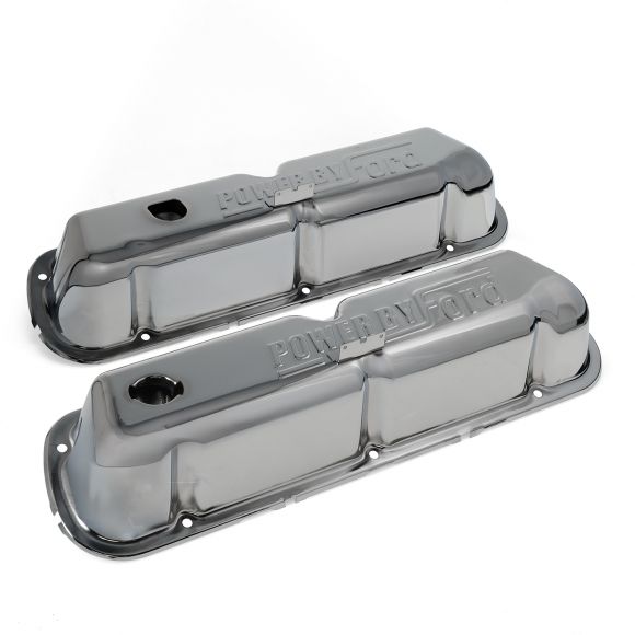 Chrome Power by Ford Valve Covers, SBF V8, 66-79 Ford Bronco