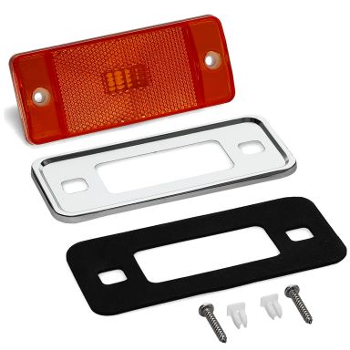 Amber Side Marker Light Lens & Bezel, 70-77 Ford Bronco