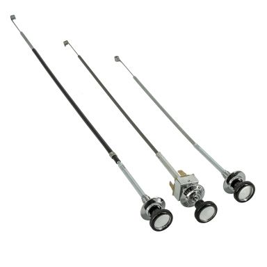 Heater Control Cables | Temp, Defrost, Heat | Choice of Knobs | 73-77 Ford Bronco