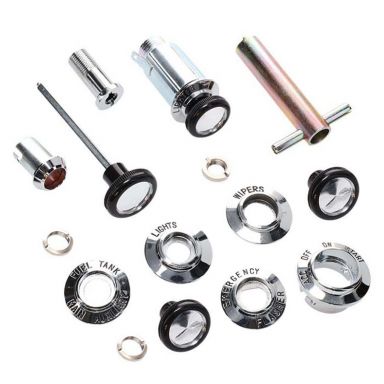 Dash Control Knobs + Bezels Renew Kit for Aftermarket A/C | 68-73 Ford Bronco