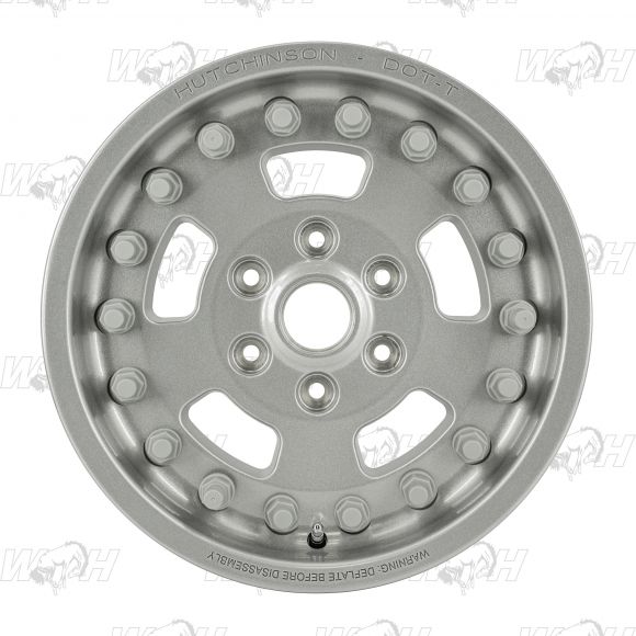 Hutchinson Rock Monster Beadlock Wheel - 17x8.5, Silver, 21-25 Ford Bronco