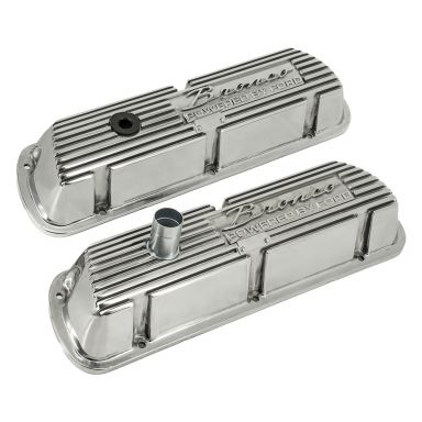 Polished Bronco Script Aluminum Valve Covers, 289/302/351W V8 (Copy)