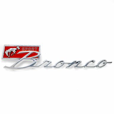 Bronco Sport Script Fender Emblem + Clips | Chrome | 67-77 Ford Bronco