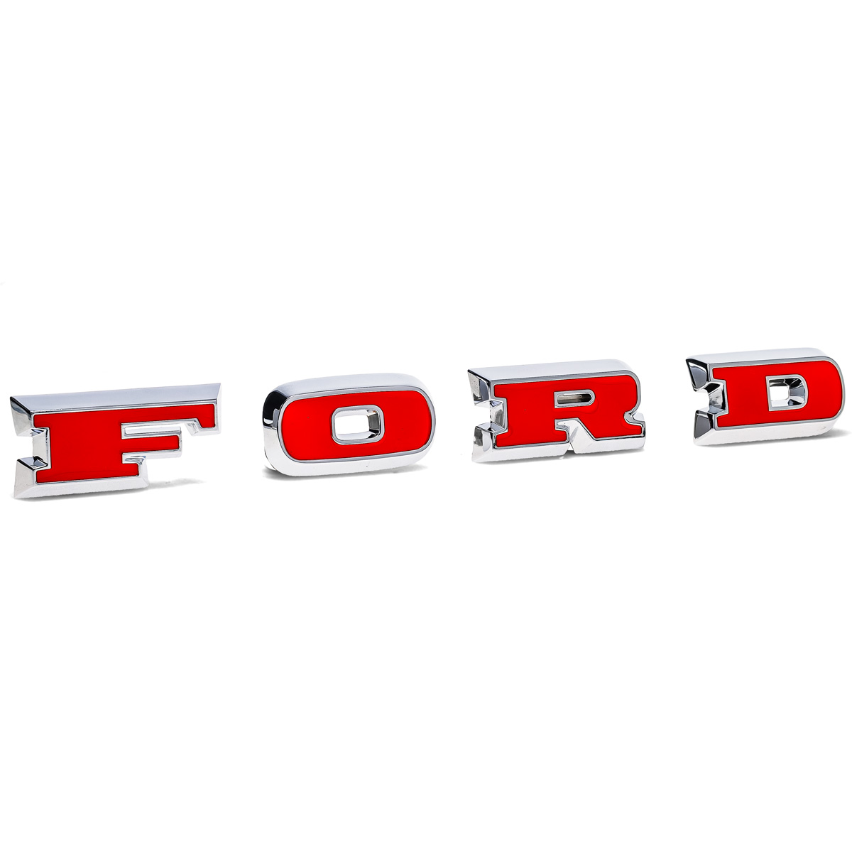 Early Bronco Chrome FORD Grille Letters with Red Inserts