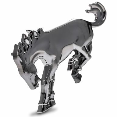 Chrome Bucking Bronco Emblem | Adhesive Back | 4.5-in x 3-in
