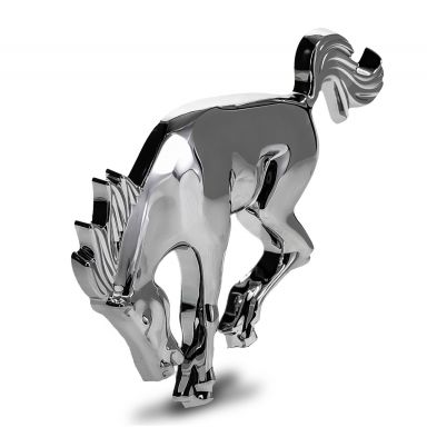 Chrome Sport Bucking Bronco Emblem | Adhesive Back | 3-in x 3.5-in