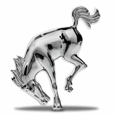 Chrome Sport Bucking Bronco Emblem | Adhesive Back | 3-in x 3.5-in