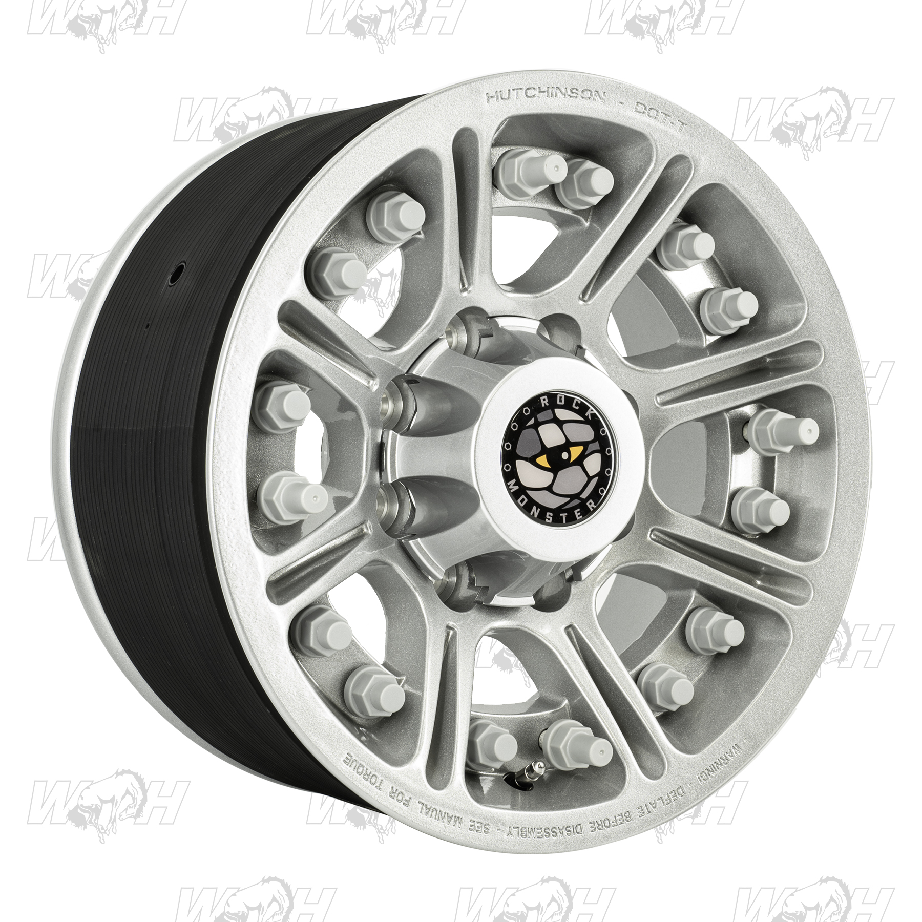 Hutchinson Rock Monster Beadlock Wheel | 17x8.5 | Silver | 8x6.5 Bolt Pattern