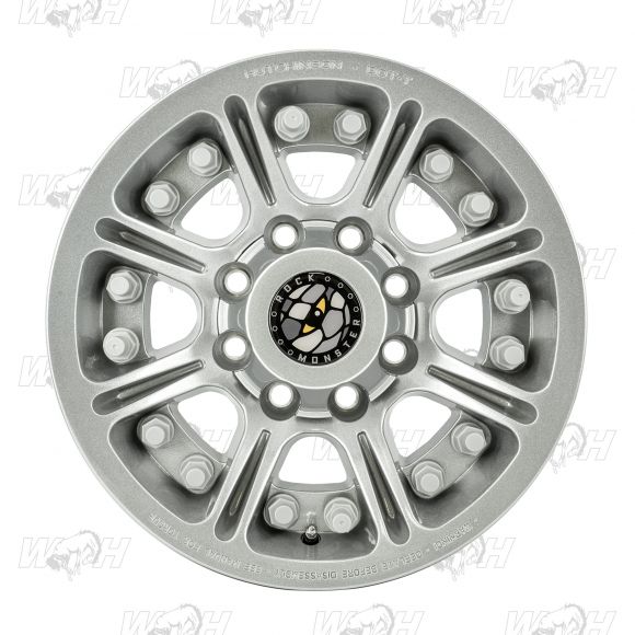 Hutchinson Rock Monster Beadlock Wheel - 17x8.5, Silver, 8 x 6.5 Bolt Pattern