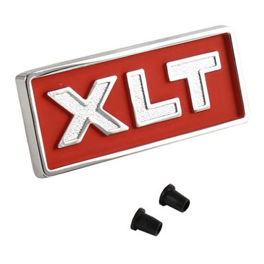 XLT Cowl Side Emblem | Chrome with Red | 78-79 Bronco, 77-79 Ford Truck