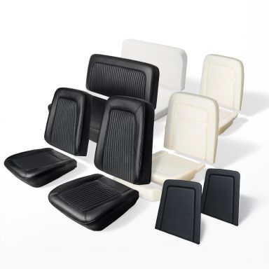 Black Seat Upholstery Set + Foam Kit | Front & Rear | 68-77 Ford Bronco