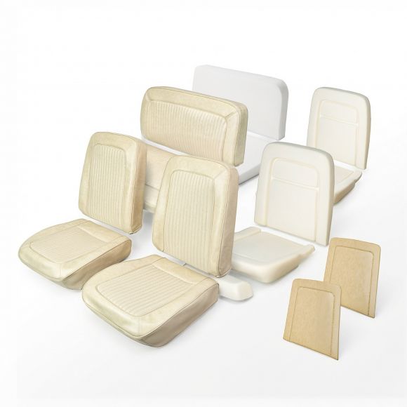 Parchment Seat Upholstery Set+ Foam | Front & Rear | 68-77 Ford Bronco