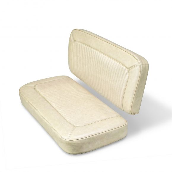 Rear Bench Seat Upholstery Cover | OE Parchment Rosette | 68-77 Ford Bronco