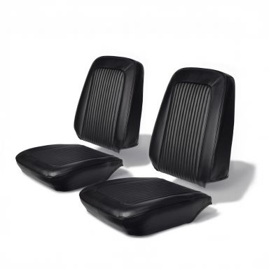 Front Bucket Seat Upholstery Covers | Black Smooth | 68-77 Ford Bronco
