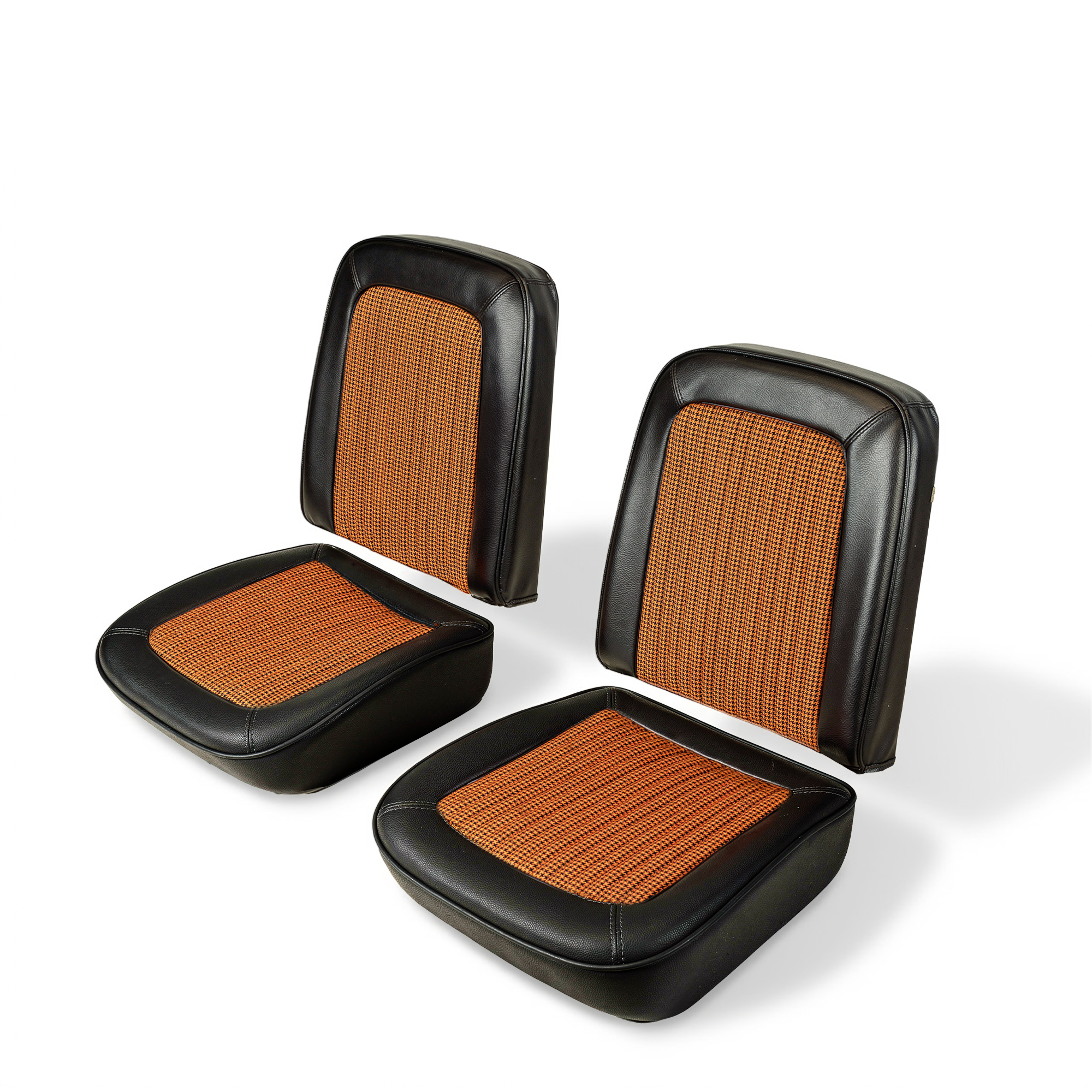 Early Bronco Houndstooth Seat Upholstery - Black w/Orange