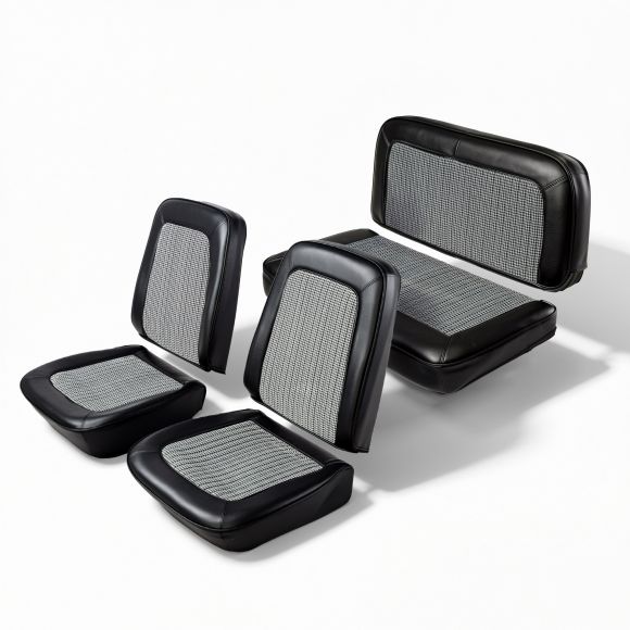 Houndstooth Seat Upholstery Covers | White & Black | 68-77 Ford Bronco