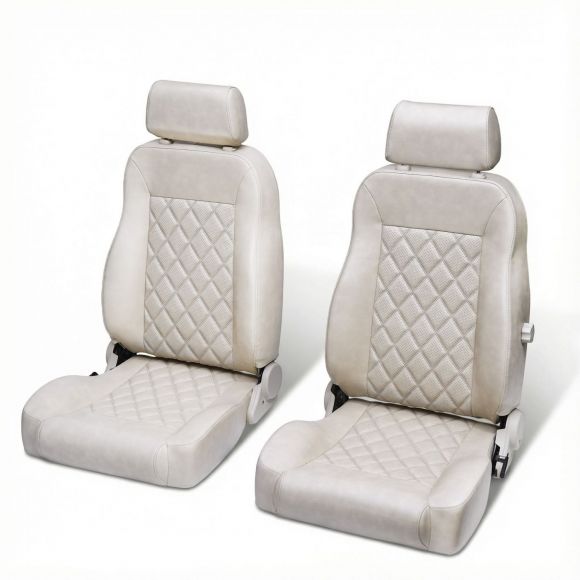 Caballo Front Bucket Seats | Sandstone Parchment Diamond | 66-77 Ford Bronco