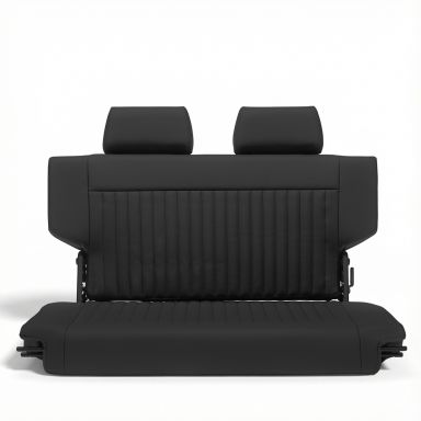 Caballo Fold & Tumble Rear Bench Seat | Black Pleated | 66-77 Ford Bronco
