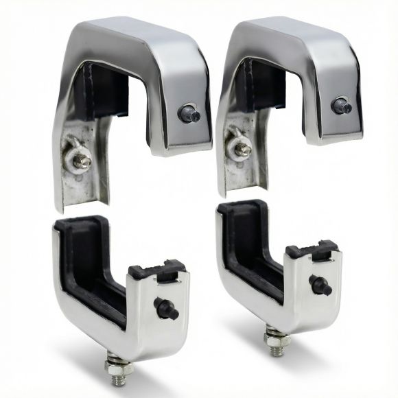 Radiator Mounts + Rubber Insulators | Stainless | 66-77 Ford Bronco