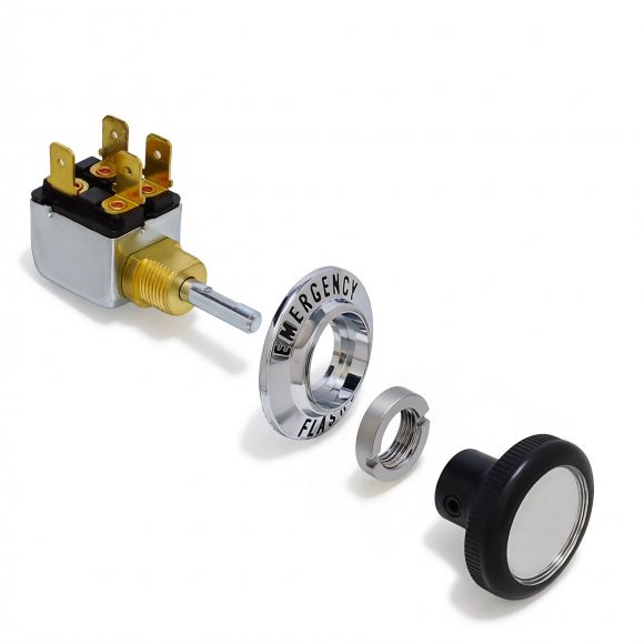 Emergency Flasher Switch + Bezel & Knob | 66-72 Bronco, 70-72 Ford Truck
