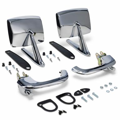 Door Side Mirrors + Outer Door Handles Set | OE Chrome | 68-77 Ford Bronco