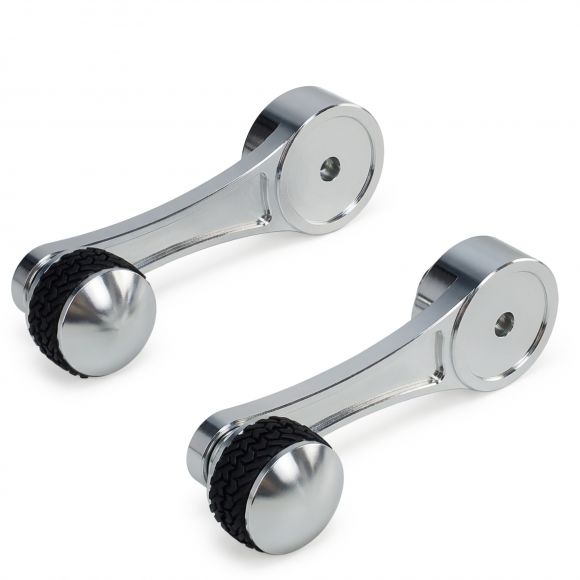 Billet Tire Tread Window Crank Handles | PAIR | 68-79 Ford Bronco & Truck