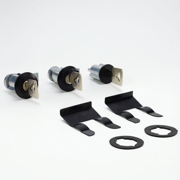 Door & Ignition Lock Set | Black Trim Bezel | 66-67 Bronco, 61-66 Ford Truck