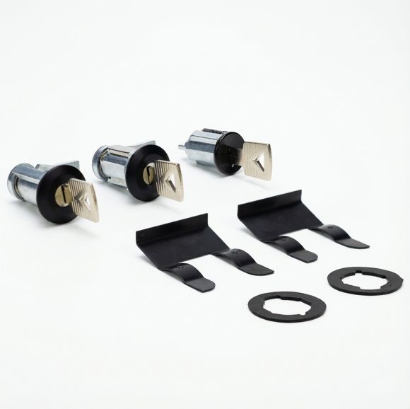 Door & Ignition Lock Set | Black Trim Bezel | 68-77 Ford Bronco