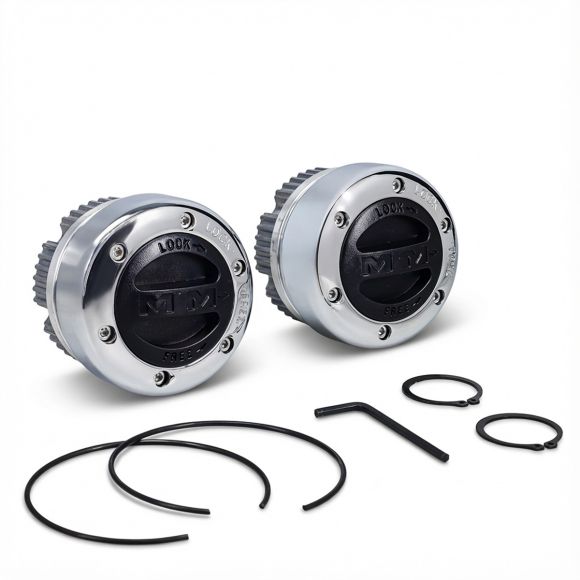 Mile Marker Chrome Locking Hubs | Dana 30/44, 19-spline | 66-92 Bronco, 73-93 F150