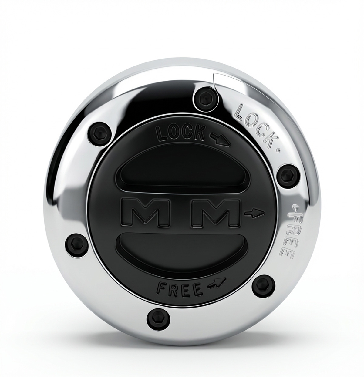 Mile Marker Chrome Locking Hubs with Black Dial - Dana 30/Dana 44