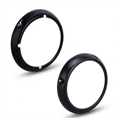 Black Headlight Trim Rings | PAIR | 66-70 Ford Bronco | Also Fits 71-77